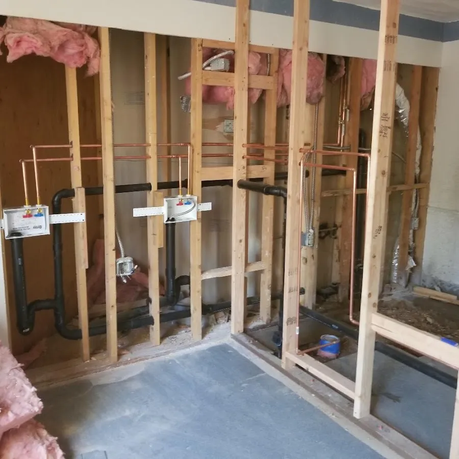 Copper pipe rough-in and plumbing installation in Bismarck